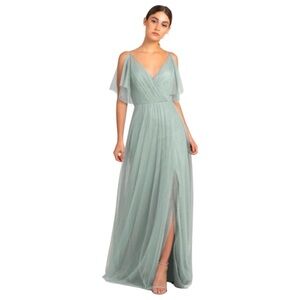 Jenny Yoo Aeryn Maxi Dress Bridesmaid Tulle Slit Fairycore Formal NWT
